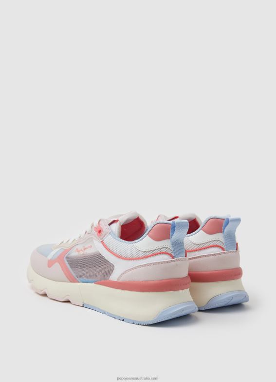 Women Soft Pink Pepe Jeans Brit Pro Bright Running Sneakers 60J40575 - Image 5