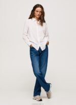 Women Soft Pink Pepe Jeans Striped Cotton Voile Shirt 60J40323 - Image 2