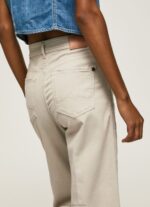 Women Stone Pepe Jeans Flared Cotton Trousers 60J40312 - Image 5