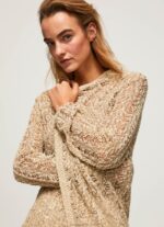 Women Stone Pepe Jeans Long Openwork Cardigan 60J40234 - Image 3