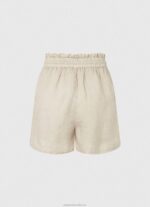 Women Stone Pepe Jeans Paper Bag Linen Shorts 60J40490 - Image 4