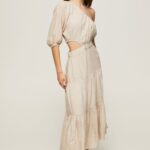 Women Stone Pepe Jeans Pua Asymmetrical Linen Dress 60J40202