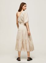 Women Stone Pepe Jeans Pua Asymmetrical Linen Dress 60J40202 - Image 4