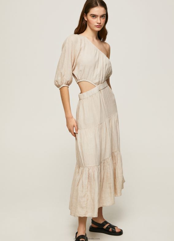 women_stone_pepe_jeans_pua_asymmetrical_linen_dress_60j40202.jpg Women Stone Pepe Jeans Pua Asymmetrical Linen Dress 60J40202 - Image 1