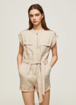 Women Stone Pepe Jeans Short Jumpsuit With Belt 60J40176