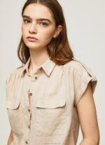 Women Stone Pepe Jeans Short Sleeved Utility Shirt 60J40341 - Image 2