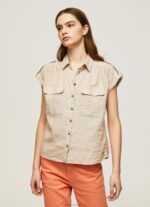 Women Stone Pepe Jeans Short Sleeved Utility Shirt 60J40341