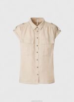 Women Stone Pepe Jeans Short Sleeved Utility Shirt 60J40341 - Image 4