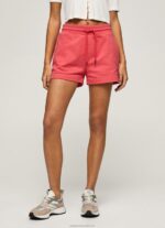 Women Studio Red Pepe Jeans Adjustable Waist Cotton Shorts 60J40516 - Image 2
