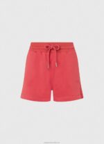 Women Studio Red Pepe Jeans Adjustable Waist Cotton Shorts 60J40516 - Image 5