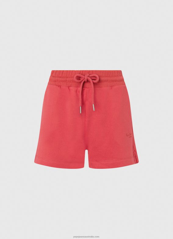 Women Studio Red Pepe Jeans Adjustable Waist Cotton Shorts 60J40516 - Image 5
