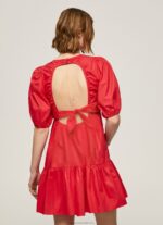 Women Studio Red Pepe Jeans Cotton Poplin Dress 60J40146 - Image 4