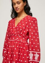 Women Studio Red Pepe Jeans Dress With Embroidered Details 60J40216 - Image 3