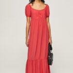 Women Studio Red Pepe Jeans Flowy Dress 60J40150