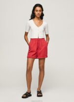 Women Studio Red Pepe Jeans Paper Bag Fit Shorts 60J40533