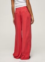 Women Studio Red Pepe Jeans Paper Bag Wide Trousers 60J40303 - Image 4