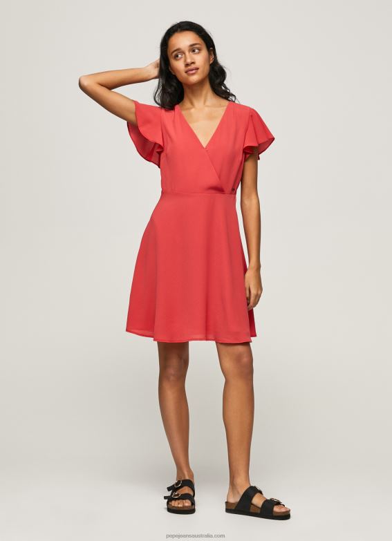 women_studio_red_pepe_jeans_patrizia_crossed_collar_dress_60j40166.jpg Women Studio Red Pepe Jeans Patrizia Crossed Collar Dress 60J40166 - Image 1