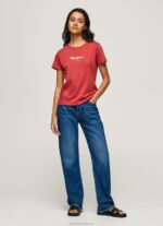 Women Studio Red Pepe Jeans Printed T-Shirt 60J40456 - Image 2
