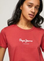 Women Studio Red Pepe Jeans Printed T-Shirt 60J40456 - Image 3