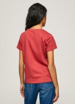 Women Studio Red Pepe Jeans Printed T-Shirt 60J40456 - Image 4