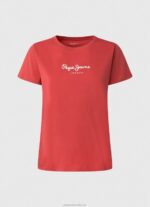 Women Studio Red Pepe Jeans Printed T-Shirt 60J40456 - Image 5
