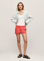 Women Studio Red Pepe Jeans Regular Fit Cotton Shorts 60J40519