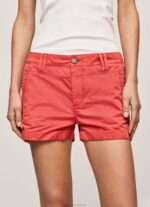Women Studio Red Pepe Jeans Regular Fit Cotton Shorts 60J40519 - Image 3