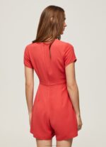 Women Studio Red Pepe Jeans Short Crepe Jumpsuit 60J40203 - Image 4