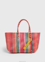 Women Studio Red Pepe Jeans Woven Plastic Tote Bag 60J40720 - Image 2