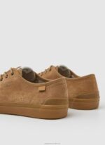 Women Tan Pepe Jeans Colin Shoe Leather Sneakers 60J40640 - Image 4