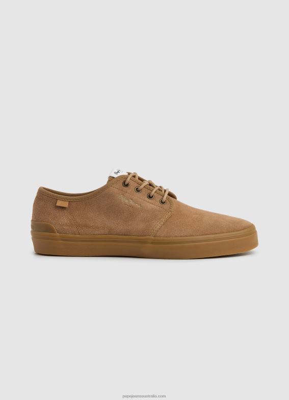 women_tan_pepe_jeans_colin_shoe_leather_sneakers_60j40640.jpg Women Tan Pepe Jeans Colin Shoe Leather Sneakers 60J40640 - Image 1