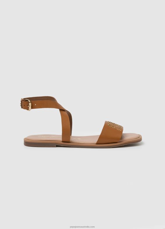 women_tan_pepe_jeans_irma_log_flat_leather_sandals_60j40660.jpg Women Tan Pepe Jeans Irma Log Flat Leather Sandals 60J40660 - Image 1