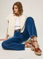 Women Tan Pepe Jeans Taffy Day Leather Sandals 60J40645