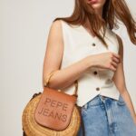 Women Tobacco Pepe Jeans Handmade Wicker Handbag 60J40716