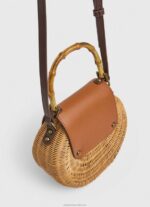 Women Tobacco Pepe Jeans Handmade Wicker Handbag 60J40716 - Image 3