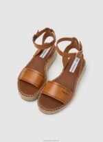 Women Tobacco Pepe Jeans Kate Emboed Wedge Sandals 60J40677 - Image 2