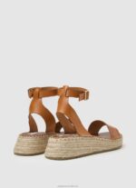 Women Tobacco Pepe Jeans Kate Emboed Wedge Sandals 60J40677 - Image 4