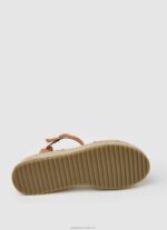 Women Tobacco Pepe Jeans Kate Emboed Wedge Sandals 60J40677 - Image 5