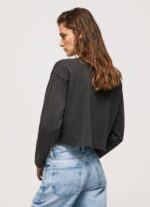 Women Washed Black Pepe Jeans Printed Long Sleeved T-Shirt 60J40427 - Image 4