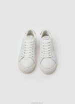 Women White Pepe Jeans Adams Basic Leather Sneakers 60J40585 - Image 2