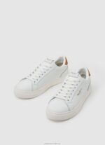 Women White Pepe Jeans Adams Basic Leather Sneakers 60J40585 - Image 3