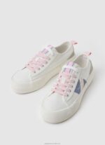 Women White Pepe Jeans Allen Flag Vulcanized Sneakers 60J40620 - Image 3