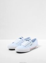Women White Pepe Jeans Brady Basic Sneakers 60J40636 - Image 2