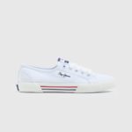 Women White Pepe Jeans Brady Basic Sneakers 60J40636