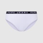 Women White Pepe Jeans Classic Panty With Printed Logo 60J40537