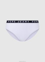 Women White Pepe Jeans Classic Panty With Printed Logo 60J40537