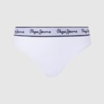Women White Pepe Jeans Classic Thong With Printed Logo 60J40541