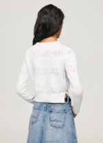 Women White Pepe Jeans Cotton Jersey With Openwork Details 60J40260 - Image 4