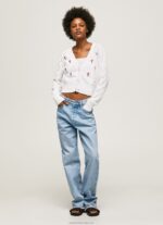 Women White Pepe Jeans Embroidered Flower Cotton Cardigan 60J40231 - Image 2