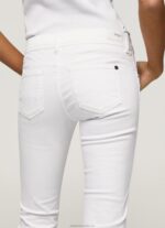 Women White Pepe Jeans Flare Slim Trousers 60J40310 - Image 5